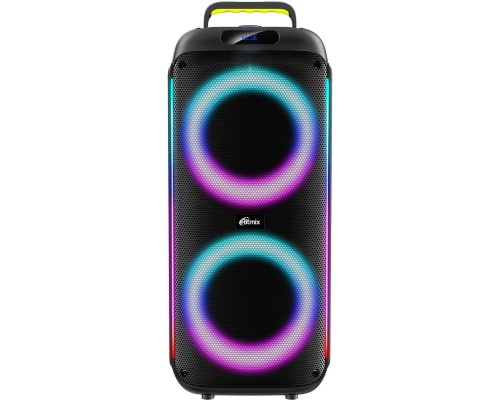 [Колонки] RITMIX SP-640B черный {Bluetooth, FM-радио, RGB-подсветка, AUX, USB, microSD (до 32 Гб, MP3), дисплей: LED, до 6 часов, вход: Jack 6.3 мм, Jack 3.5 мм}