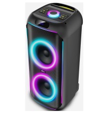 RITMIX SP-770B черный {Bluetooth, FM-радио, RGB-подсветка, AUX, USB, microSD (до 32 Гб, MP3), дисплей: LED, до 6 часов, вход: Jack 6.3 мм, Jack 3.5 мм, USB, 3600 мАч, 3.7 В, USB Type}