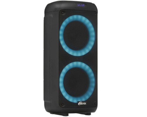 [Колонки] RITMIX SP-875B black {Bluetooth, 30 Гц -18 КГц, FM-радио, RGB-подсветка, AUX, USB, microSD (до 32 Гб, MP3), дисплей: LED, до 6 часов, вход: Jack 6.3 мм, Jack 3.5 мм, USB, 3600 мАч}