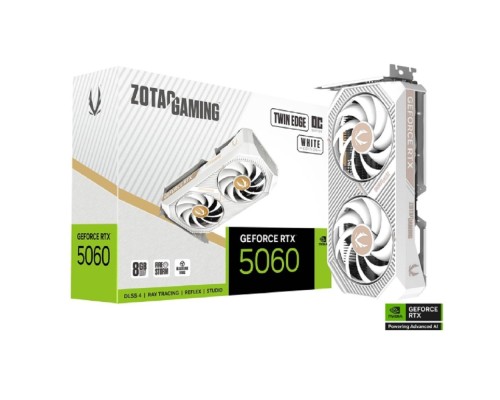 [Видеокарта] Видеокарта ZOTAC GAMING GeForce RTX 5060 Twin Edge OC White Edition  8GB GDDR7 128bit 2280/2527MHz 3*DP/HDMI 2*FAN (ZT-B50600Q-10M) RTL