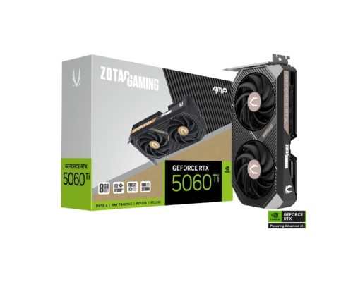 [Видеокарта] Видеокарта ZOTAC GAMING GeForce RTX 5060 Ti AMP 8GB GDDR7 128bit 2407/2632 MHz  3*DP/HDMI 2*FAN (ZT-B50610F-10M) RTL