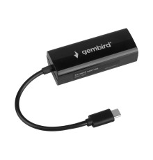 Gembird Сетевой адаптер Ethernet Type-C USB 2.0 - Fast Ethernet adapter, пластик,черный,RTL8152 (NIC-U10)