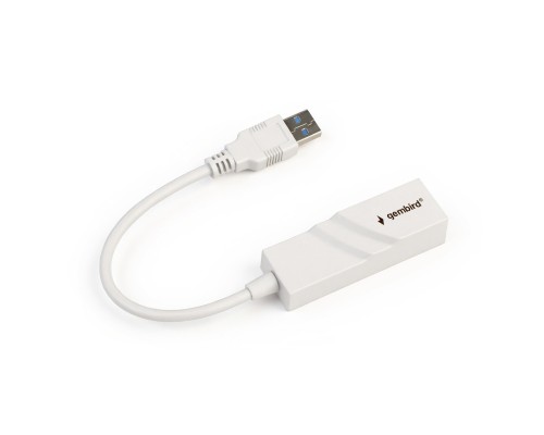 [Кабель] Gembird Сетевой адаптер Ethernet  USB 3.0 - Gigabit Ethernet adapter, пластик, белый, RTL8153 (NIC-U11)