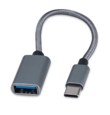 Cablexpert Кабель-переходник USB2.0 OTG Type-C(M)/AF, алюминий+нейлон.оплётка, 0.15м, пакет (A-OTG-CMAF2-02)