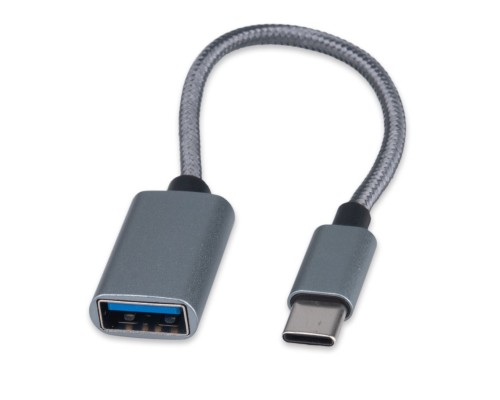 [переходник] Cablexpert Кабель-переходник USB2.0 OTG Type-C(M)/AF, алюминий+нейлон.оплётка, 0.15м, пакет (A-OTG-CMAF2-02)