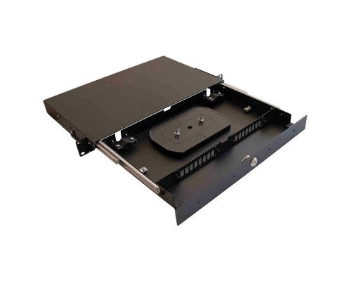 [Cabeus Аксессуары к монтажным шкафам] Cabeus ODF-19-2FP-16SC-K-BK-T Кросс оптический стоечный выдвижной,  с замком, 19, до 16 портов SC(DLC), кассета - 1шт., черный