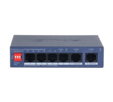 DAHUA DH-CS4006-4ET2GT-36 4-портовый PoE коммутатор управляемый  4 RJ45 10/100Мбит/с (PoE/PoE+), 2 RJ45 10/100/1000Мбит/с (uplink); до 40 В