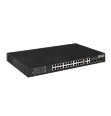 Коммутатор/ OSNOVO PoE коммутатор 24 x 10/100 Base-T PoE,  4 x GE Combo Uplink RJ45/SFP, PoE на порт - до 30W, суммарно PoE до 385W