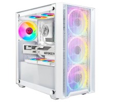 Ginzzu CL640 mATX FAN 4*12FRGB  передняя панель Сетка Белый