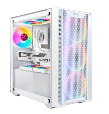 Ginzzu CL660 mATX FAN 4*12FRGB  передняя панель Решетка Белый