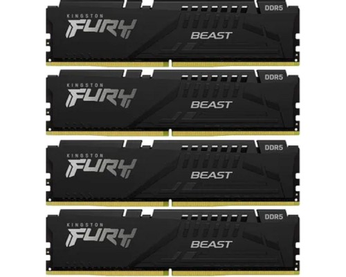 [Модуль памяти] Kingston 64GB 5600MT/s DDR5 CL40 DIMM (Kit of 4) FURY Beast Black XMP KF556C40BBK4-64