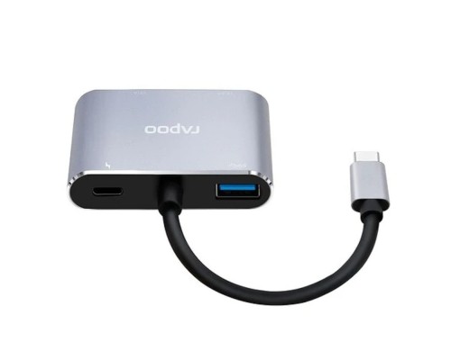 [Наушники Rapoo] Мультифункциональный адаптер, Rapoo, XD30, 1xHDMI, 1xVGA, Grey (1 год)
