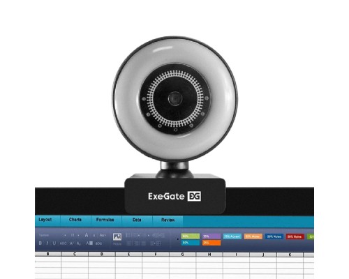 [веб камеры ] ExeGate eStudio EW-721 2K AF (5Мп, 2560х1440, 1440P, 30fps, автоматический фокус, подсветка, 4-линзовый 