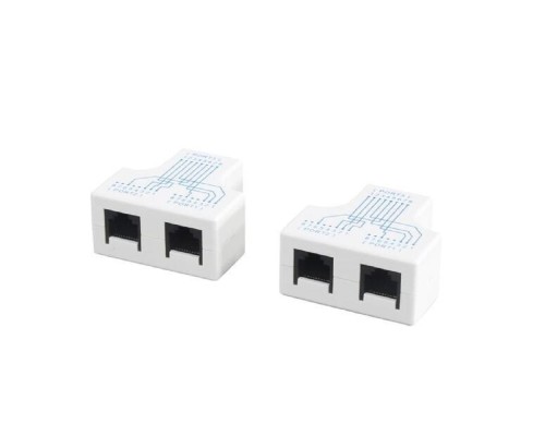 [Монтажное оборудование] 5bites Разветвитель (сплиттер) LAU55-04W RJ45 M / 2*RJ45 F / UTP / 100MB / 2ШТ