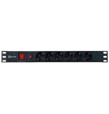 5bites Блок розеток PDU-10 6S / 10A / PVC / SWITCH / 1U / 19