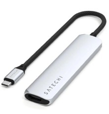 Док-станция Satechi ST-P6SS 6-IN-1 USB-C SLIM MULTIPORT ADAPTER, SILVER