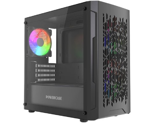 [Корпус] Powercase Mistral Micro D3B ARGB V2, Tempered Glass, 2x 140mm ARGB PWM+1x 120mm ARGB PWM, чёрный, mATX  (CMMDB-A3-V2)