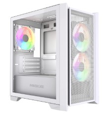 Powercase Alisio Micro Z3W ARGB V2, Tempered Glass, 3x 120mm ARGB fan, белый, mATX  (CAMZW-A3-V2)