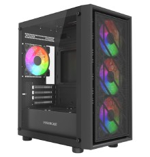 Powercase Mistral Micro EM16, Tempered Glass, 4x120mm FRGB fan, чёрный, mATX  (CMMEM16B-L4)