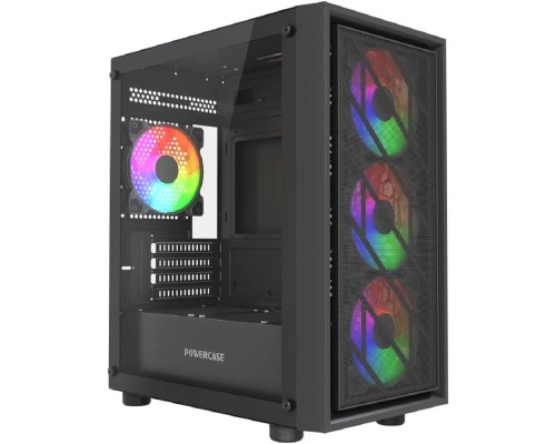[Корпус] Powercase Mistral Micro EM16, Tempered Glass, 4x120mm FRGB fan, чёрный, mATX  (CMMEM16B-L4)