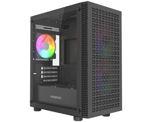 [Корпус] Powercase Mistral Micro EM18, Tempered Glass, 2x140mm + 1x120mm ARGB PWM fan, чёрный, mATX  (CMMEM18B-A3)