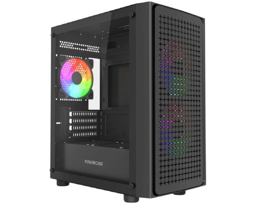 [Корпус] Powercase Mistral Micro EM20, Tempered Glass, 2x140mm + 1x120mm FRGB fan, чёрный, mATX  (CMMEM20B-L3)