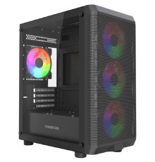 Powercase Mistral Micro EM22, Tempered Glass, 4x120mm FRGB fan, чёрный, mATX  (CMMEM22B-L4)