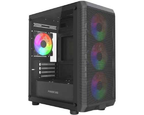 [Корпус] Powercase Mistral Micro EM22, Tempered Glass, 4x120mm FRGB fan, чёрный, mATX  (CMMEM22B-L4)