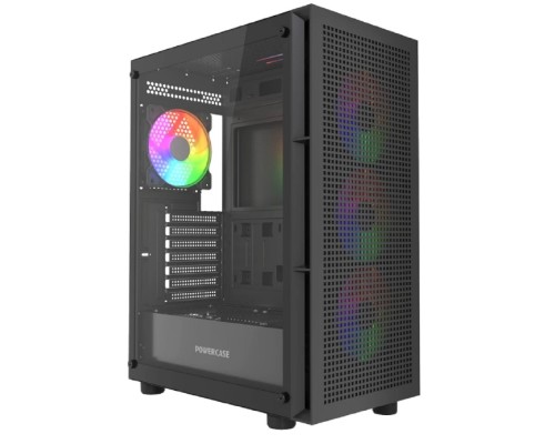 [Корпус] Powercase Mistral EA17, Tempered Glass, 4x 120mm ARGB PWM Fan, чёрный, ATX  (CMAEA17-A4)