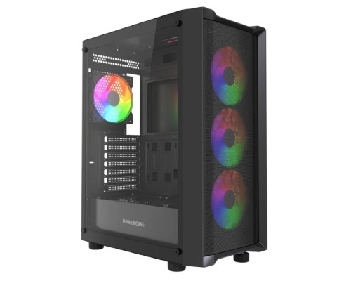 [Корпус] Powercase Mistral EA19, Tempered Glass, 4x 120mm ARGB PWM Fan, чёрный, ATX  (CMAEA19-A4)