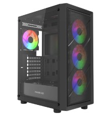 Powercase Mistral EA21, Tempered Glass, 4x 120mm FRGB Fan, чёрный, ATX  (CMAEA21-L4)