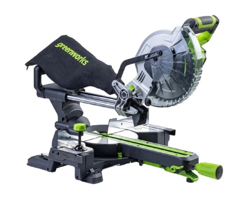 [Пилы] Greenworks GD24MS216 Торцовочная пила, 24V, б/щ, 4800 об/мин, 216х30мм,рез 65х310мм,1х4Ач,ЗУ [1501707UB]