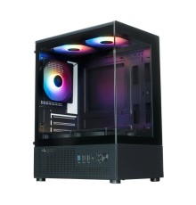 Корпус XASTRA Q300M 5ARGB-C6 Black mATX/Aquarium/Screewless/ 5x120mm ARGB PWM FC fans/Argb+PWM HUB 6port/ Q300M-5FC12A-C6