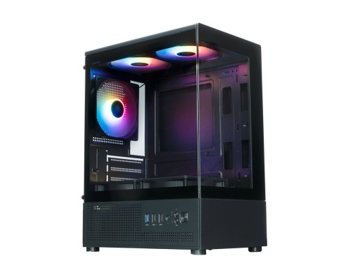 [Корпуса] Корпус XASTRA Q300M 5ARGB-C6 Black mATX/Aquarium/Screewless/ 5x120mm ARGB PWM FC fans/Argb+PWM HUB 6port/ Q300M-5FC12A-C6