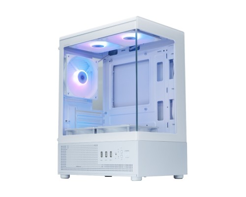 [Корпуса] Корпус XASTRA Q300M 5ARGB-C6 White mATX/Aquarium/Screewless/ 5x120mm ARGB PWM FC fans/Argb+PWM HUB 6port/ Q300M-5FC12A-C6-WH