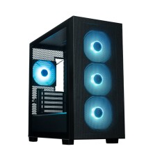 Корпус XASTRA  A510M 4ARGB-UC Black mATX/Mesh/ Screwless full-size TG /4x 120mm FC120 ARGB PWM fans/ Type-C / A510M-4FC12A-UC