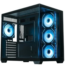 Корпус XASTRA QW500 4ARGB-C10-UC Black ATX/Aquarium/Screewless/4x120mm ARGB PWM FM fans/Argb+PWM HUB 10port/Type-C/ QW500-4FM12A-C10-UC