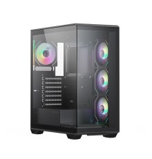 Корпус XASTRA Q600 4ARGB-C10-UC Black ATX/Aquarium/Screewless/3x120mm ARGB PWM FM fans/Argb+PWM HUB 10port/Type C/ Q600-4FM12A-C10-UC