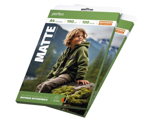 [фотобумага] Perfeo фотобумага A4 190 г/м2 матовая 100л (PF-MTA4-190/100)(M16)