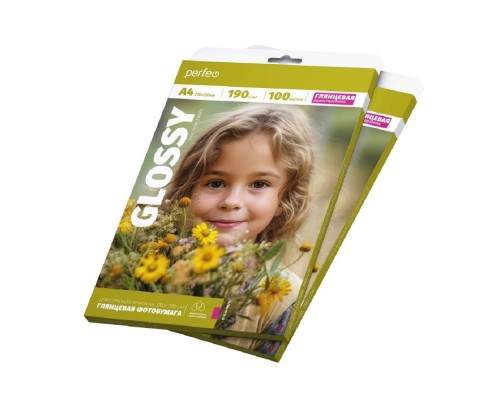 [фотобумага] Perfeo фотобумага А4 190 г/м2 глянцевая 100л (PF-GLA4-190/100) (G13)