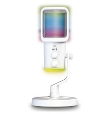 RITMIX RDM-178 USB Gaming White {подкл. Type-C - USB A / Type-C, Jack 3,5 мм на наушники, подсветка, шумоподавление; размеры микрофона: 5 * 15* 5 см}