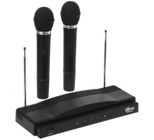 RITMIX RWM-210 {2 микрофона: 87.5 МГц - 92 МГц; раб. частоты: 100 Гц - 10 000 Гц;Чувств.: -30 дБ +/-3 дБ; пит. системы: AC 220 в  / 500 мА}