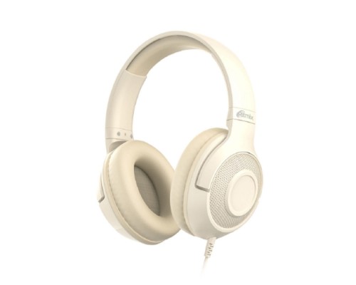 [Наушники, микрофоны RITMIX] RITMIX RH-544 Beige {Наушники. 40 мм, 20-20000 Гц, 32 Ом, 99 дБ ± 3 дБ, 3.5мм, 2м}