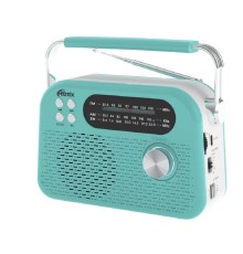 RITMIX RPR-045 AZURE {Радиоприёмник портатив. 3хдиапазонный FM/AM/SW, Bluetooth v.5.3, воспрс USB и с карт памяти micro SD (до 32Gb)}