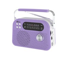 RITMIX RPR-045 LAVENDER {Радиоприёмник портатив. 3хдиапазонный FM/AM/SW, Bluetooth v.5.3, воспроизв. с USB и с карт памяти micro SD (до 32Gb)}
