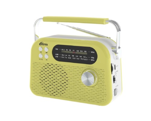 [Колонки] RITMIX RPR-045 LEMON {Радиоприёмник портативный 3хдиапазонный FM/AM/SW,Bluetooth v.5.3, воспроизв. с USB и с карт пам. micro SD (до 32Gb)}