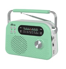 RITMIX RPR-045 MINT {Радиоприёмник портативный 3хдиапазонный FM/AM/SW,Bluetooth v.5.3, воспроизв. с USB и с карт пам. micro SD (до 32Gb)}