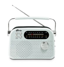 RITMIX RPR-045 WHITE {Радиоприёмник портативный 3хдиапазонный FM/AM/SW,Bluetooth v.5.3, воспроизв. с USB и с карт пам. micro SD (до 32Gb)}