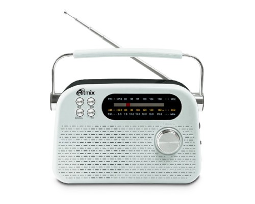 [Колонки] RITMIX RPR-045 WHITE {Радиоприёмник портативный 3хдиапазонный FM/AM/SW,Bluetooth v.5.3, воспроизв. с USB и с карт пам. micro SD (до 32Gb)}
