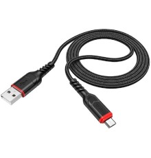 HOCO X59/ USB кабель Micro/ 1m/ 2.4A/ Нейлон/ Black